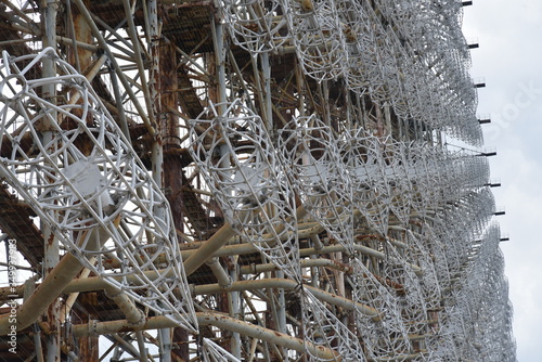 Duga was a Soviet over-the-horizon (OTH) radar system. Military antenna in Chernobyl. photo