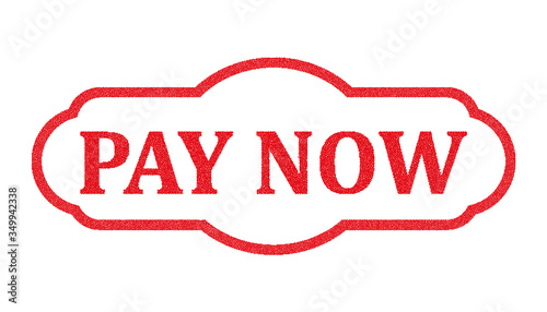 Rubber stamp with text pay now inside, vector illustration