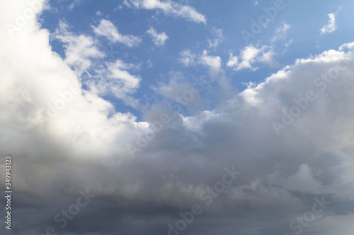 white gray clouds on blue sky