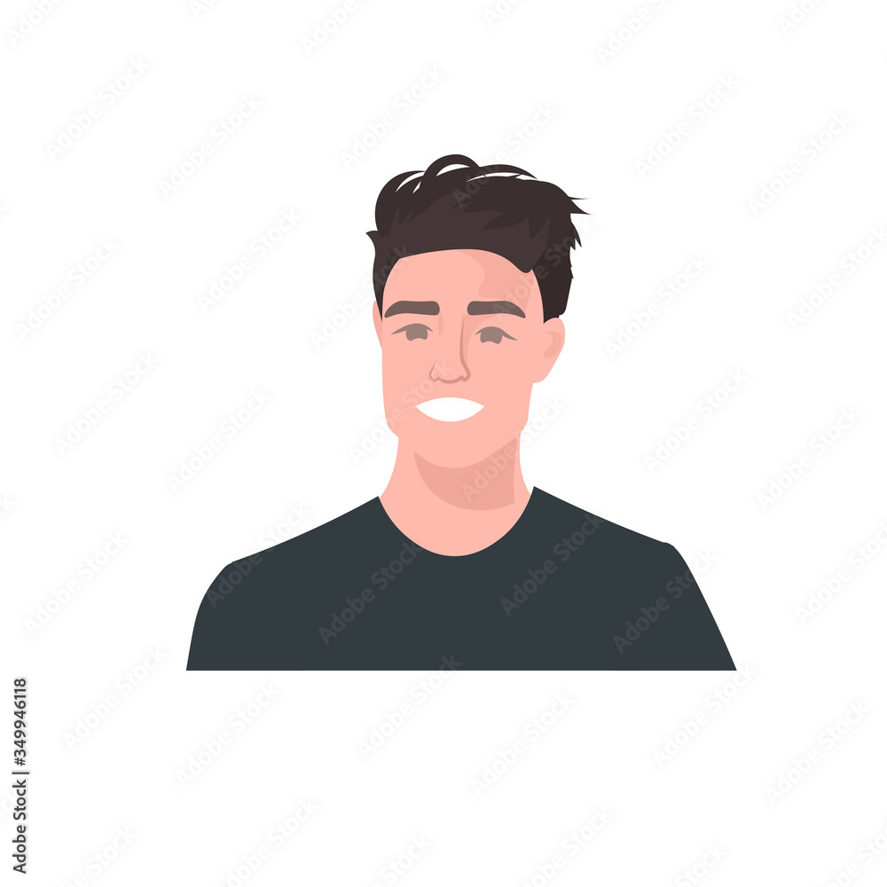 young man face avartar male cartoon character portrait vector illustration young man face avartar male cartoon character portrait vector illustration