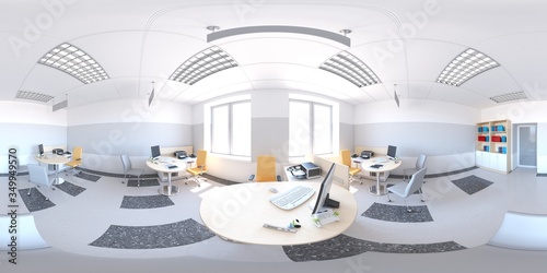 interior visualization, spherical panorama, 3D illustration © vadim_fl
