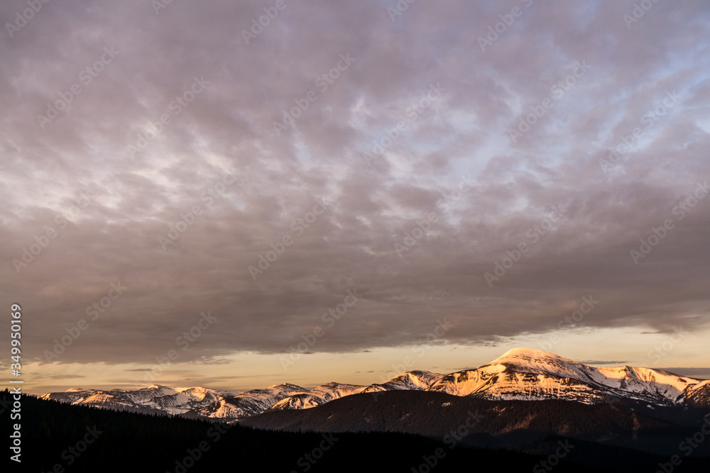 Sunrise over Chornogora ridge, view from Kukul Sunrise over Chornogora ridge, view from Kukul