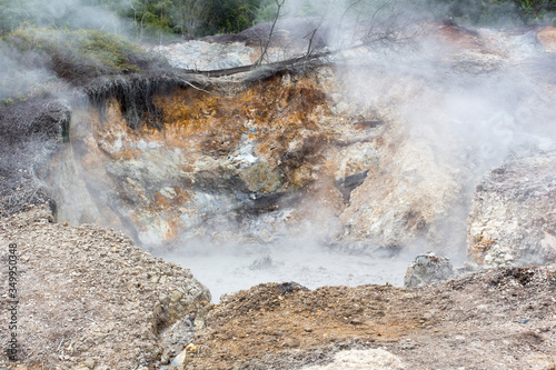 The geothermal activity at park in north Sulawesi