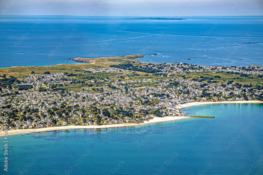 Golfe du morbihan, Morbihan golfe and Quiberon in french britanny from aerial view