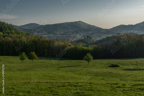 Hill near Roznov pod Radhostem town with Hradisko castle