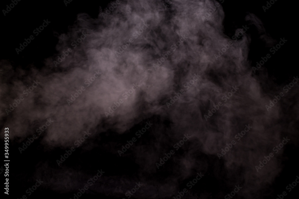 Water vapor on a black background