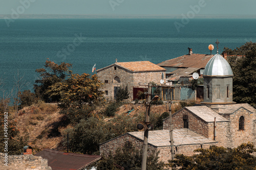 Church near the sea in Crimea, Feodosia photo