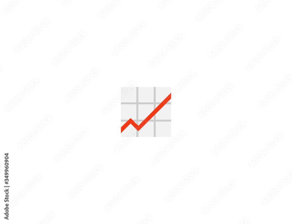 Chart increasing vector flat icon. Isolated stock market graph bar emoji illustration 
