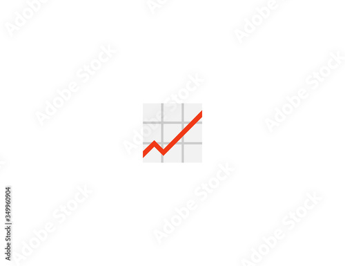 Chart increasing vector flat icon. Isolated stock market graph bar emoji illustration 