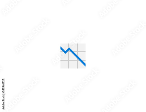 Chart decreasing vector flat icon. Isolated chart emoji illustration 