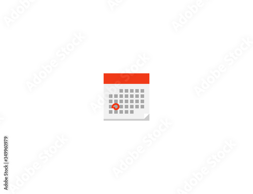 Calendar vector flat icon. Isolated calendar date emoji illustration 