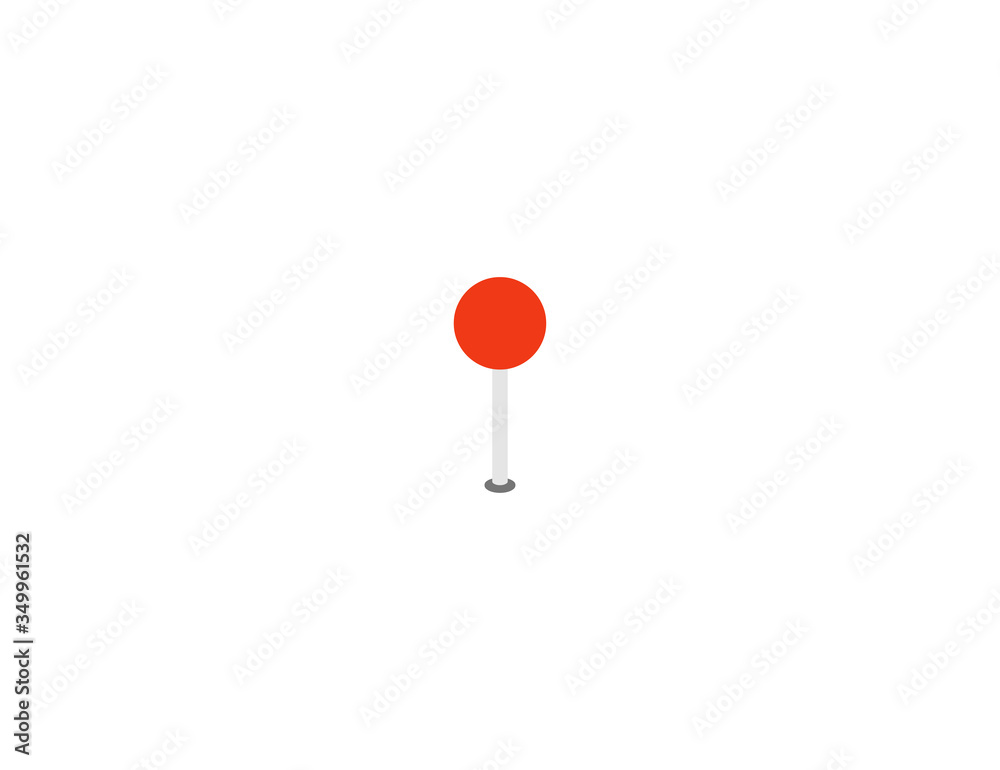 Round push pin vector flat icon. Isolated pushpin emoji illustration Stock  Vector | Adobe Stock