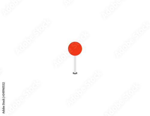 Round push pin vector flat icon. Isolated pushpin emoji illustration 