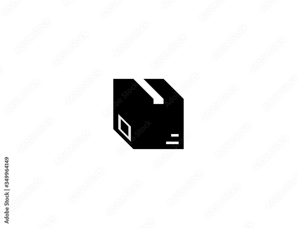 Package vector flat icon. Isolated cardboard postal box emoji illustration Package vector flat icon. Isolated cardboard postal box emoji illustration