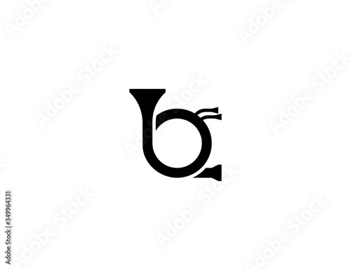 Postal horn vector flat icon. Isolated post horn, trumpet emoji illustration