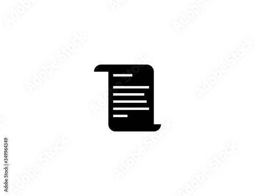 Scroll paper vector flat icon. Isolated degree scroll, parchment emoji illustration