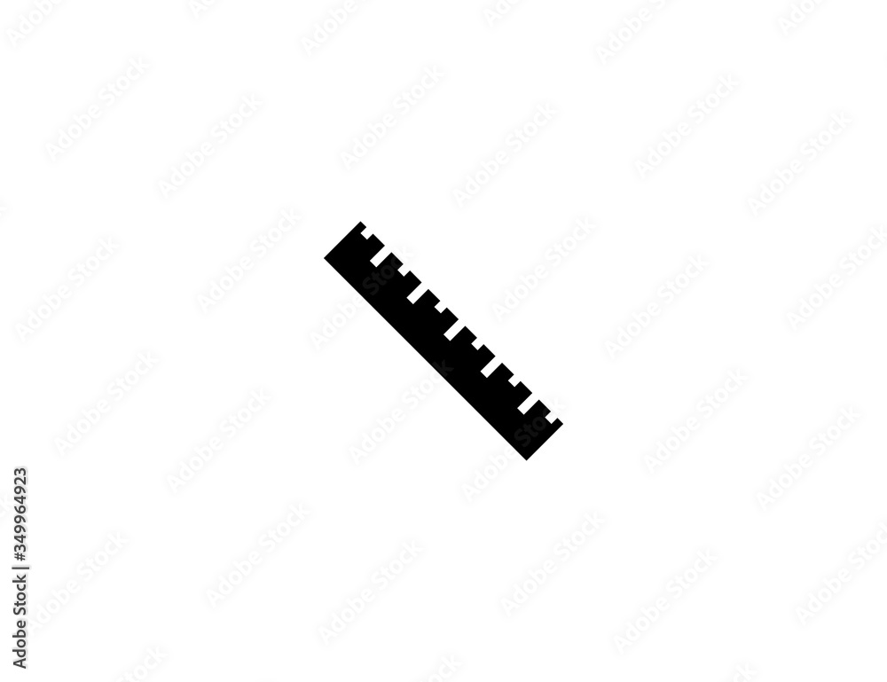 Ruler vector flat icon. Isolated straight ruler emoji illustration