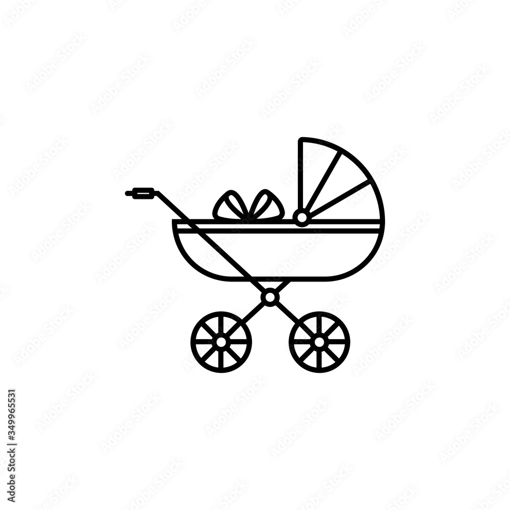 stroller line illustration icon on white background