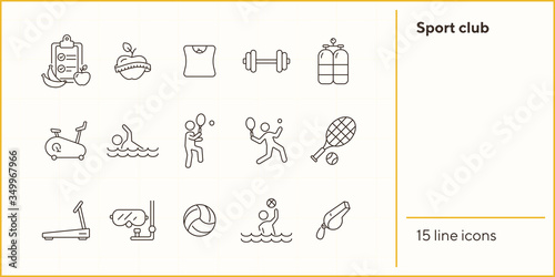 Sport club. Sportsman, tennis, game. Physical activity concept. Can be used for topics like weightloss, leisure, entertainment