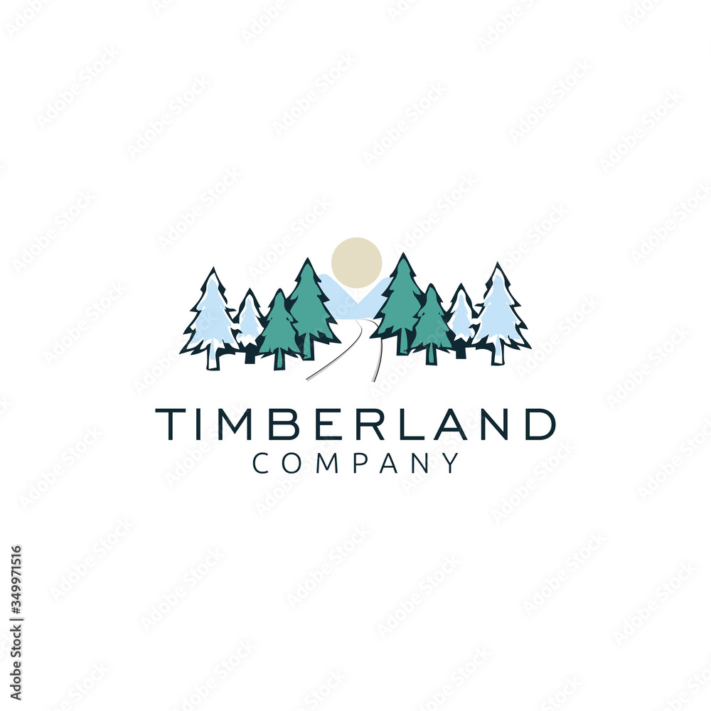 Vintage cedar, cypress, larch, spruce, pine, pinus, evergreen, coniferous, conifer, fir, hemlock trees logo design