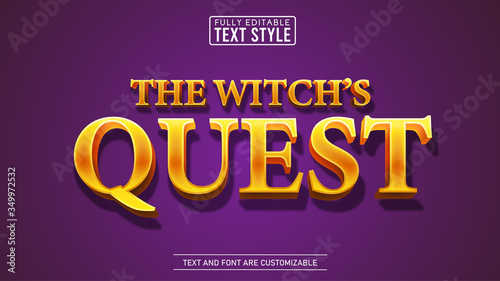 Fantasy Golden Quest Movie and Game Title Editable Text Effect