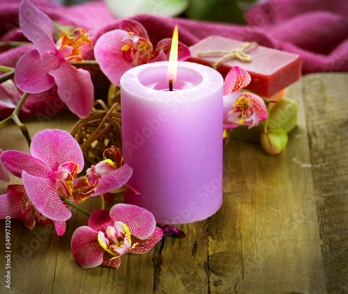Lighted spa candle example