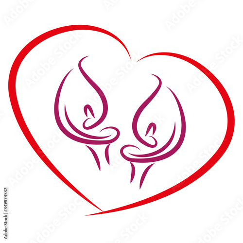 Herz, Zwei Zantedeschien, Pflanze, Calla, Blume, Logo