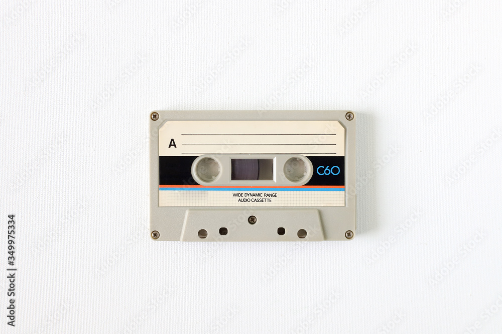 Obraz premium Old tape cassette, old or aged wood background. İsolated casette