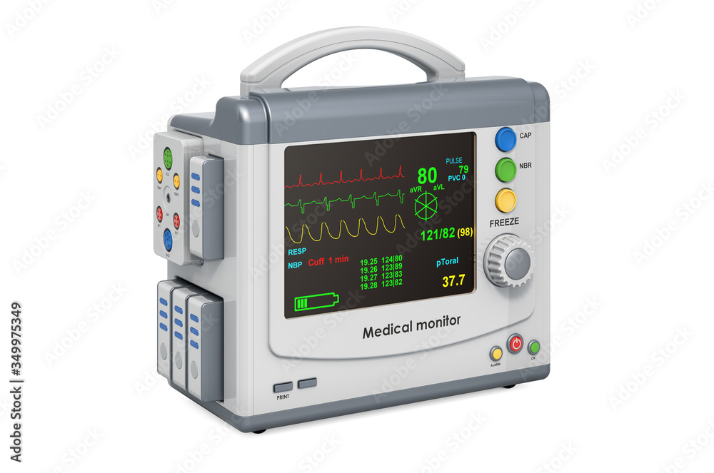 Patient Medical Monitor, 3D rendering Patient Medical Monitor, 3D rendering