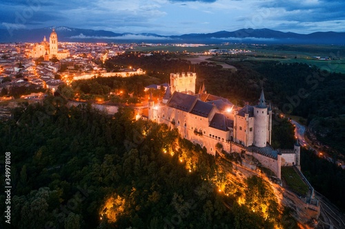 Alcazar of Segovia at night