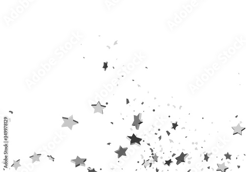 Silver volumetric star-confetti