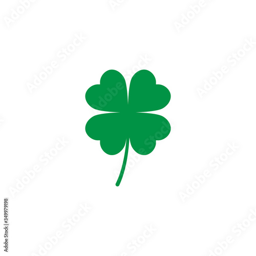 Leinwand Poster Four leaf clover icon vector illustration isolated on white
