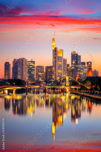Frankfurt am Main at sunset  Germany