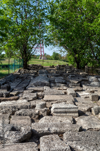 Ruin garden of Intercisa an ancient roman military town in Dunaujvaros