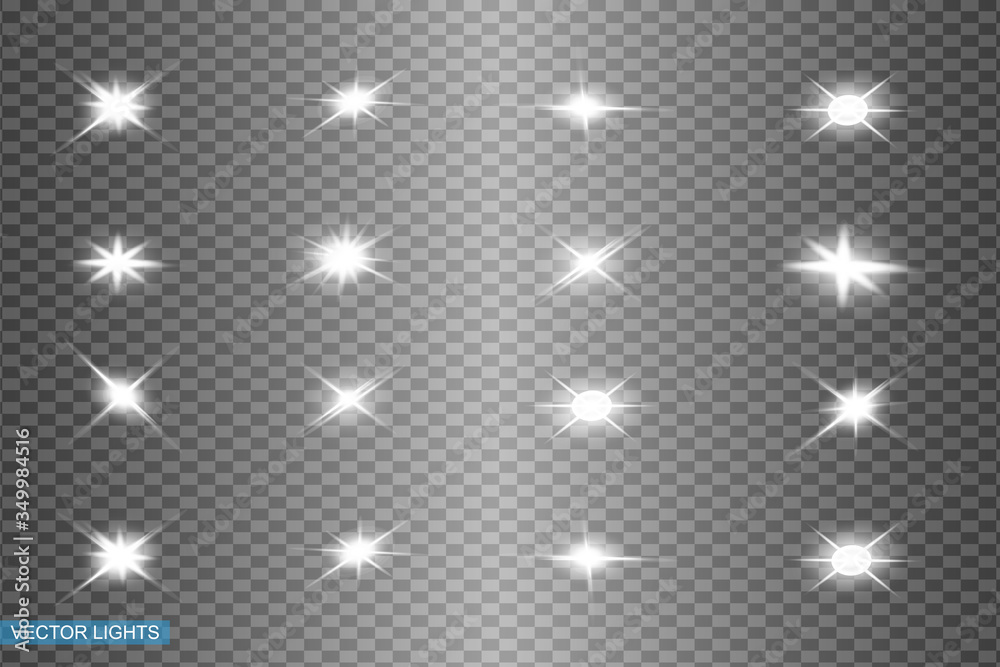 White glowing light explodes on a transparent background. Sparkling magical dust particles. Bright Star. Transparent shining sun, bright flash. Vector sparkles. To center a bright flash White glowing light explodes on a transparent background. Sparkling magical dust particles. Bright Star. Transparent shining sun, bright flash. Vector sparkles. To center a bright flash