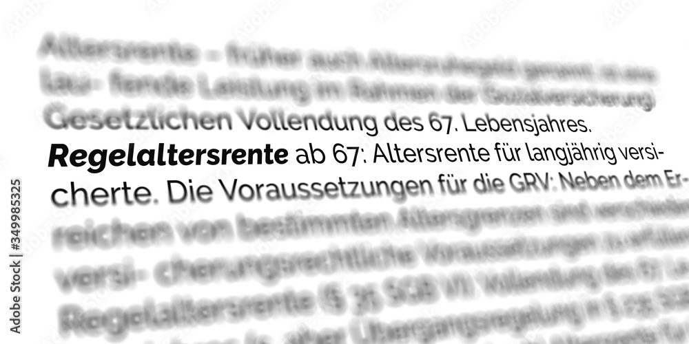 Fototapeta premium Regelaltersrente ab 67