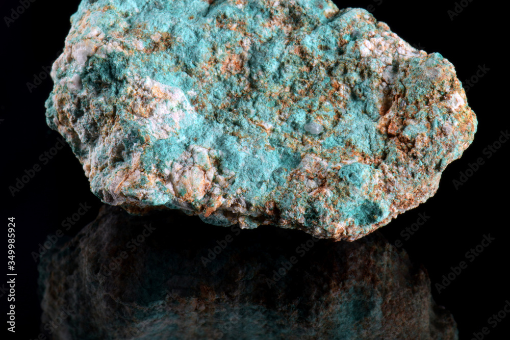 macro shooting of natural mineral stone - green Tirolite macro shooting of natural mineral stone - green Tirolite