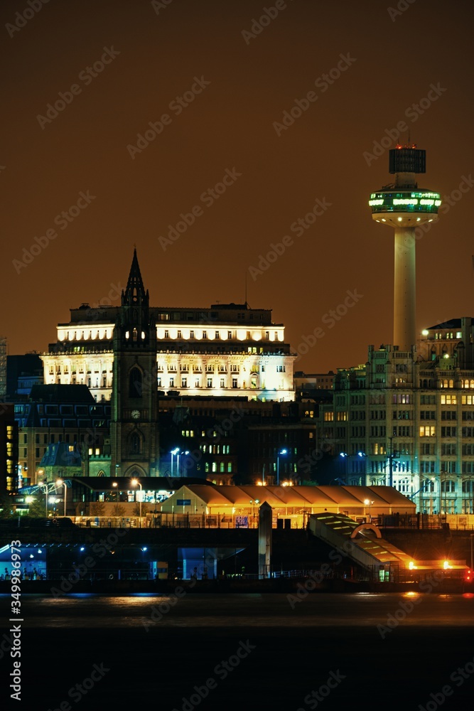 Liverpool skyline night