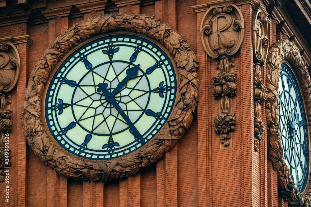 Fototapeta premium Manchester street view clock