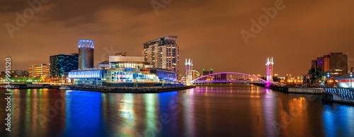 Manchester Salford Quays business district night view photo