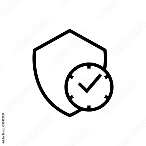 Long term protection icon in outline style icon, isolated on white background