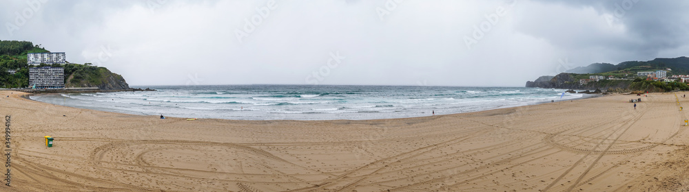 Beach in Bakio, village of Basque Country. Spain