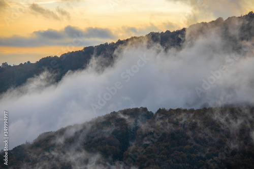 Autumn picture from Spanish mountain Montseny, near Santa fe del Montseny, Catalonia