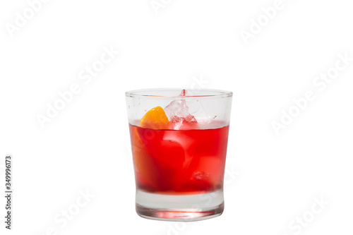 cocktails soft and long-drinks ind front of isolated on white background. with clipping path.