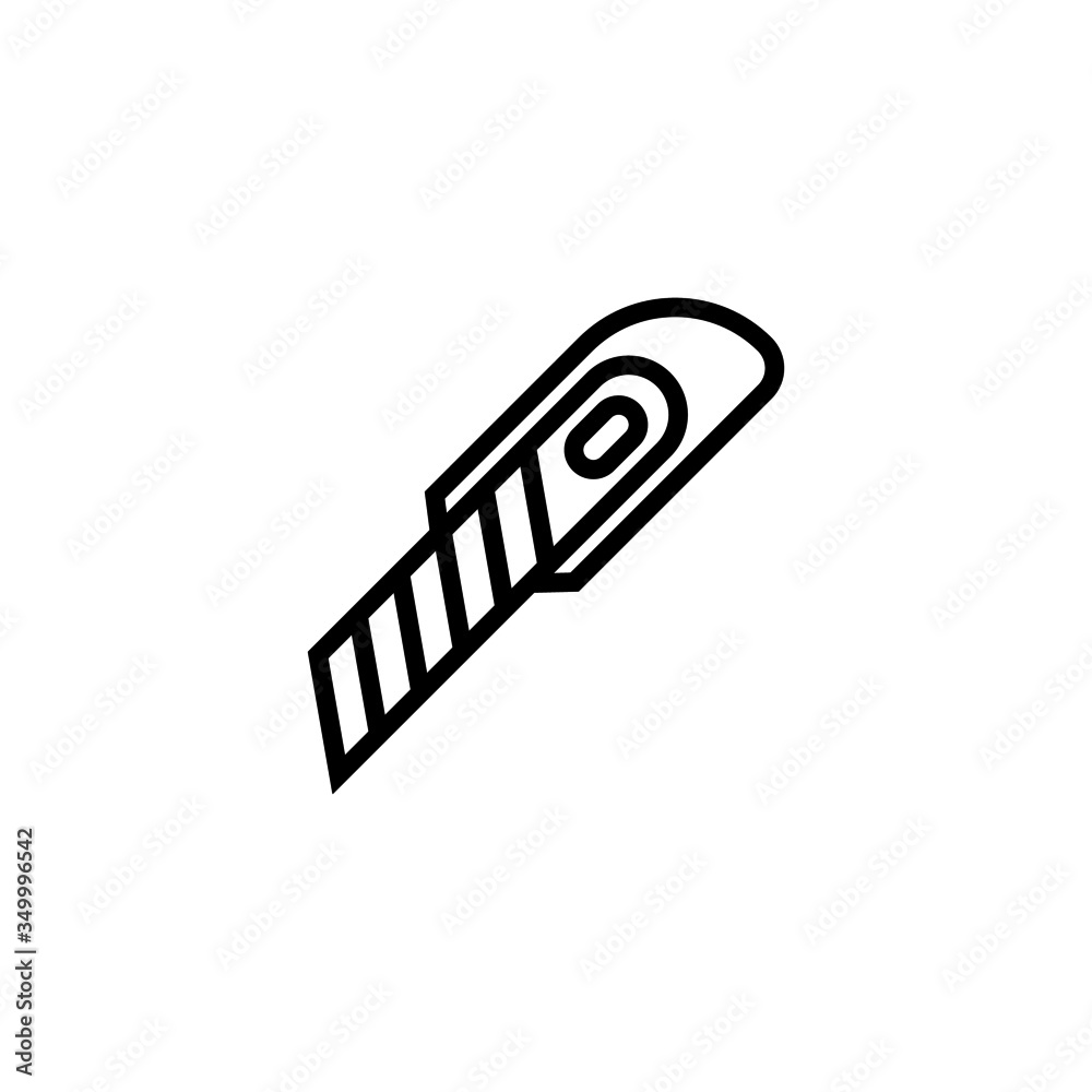Cut, Cutting, cutter, Blade, Carpentry, tool flat icon lineart style isolated on white background Cut, Cutting, cutter, Blade, Carpentry, tool flat icon lineart style isolated on white background