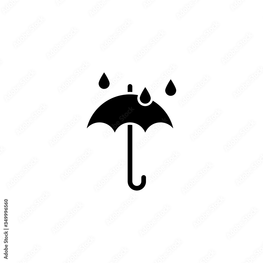 Umbrella icon black flat shape design isolated on white background Umbrella icon black flat shape design isolated on white background