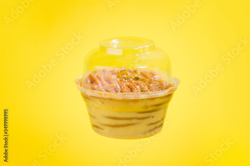 cold biscuit cake with passion fruit flavor in packaging