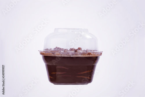 cold chocolate cake and cookies in packaging