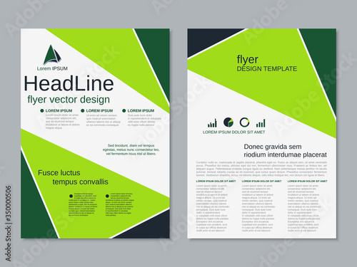 Modern professional two-sided flyer vector design template
