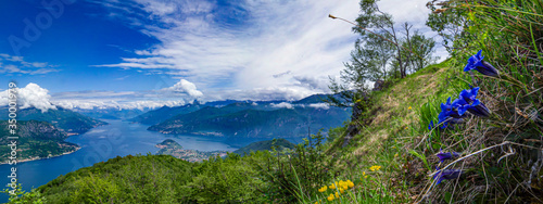 Landscape of Lake Como from Nuvolone Mount